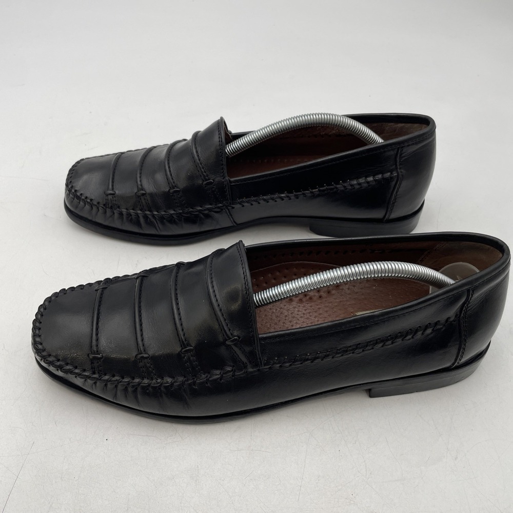 Jonathan Richards Black Leather Loafers Slip On Shoes Men's Size 11 M Redford